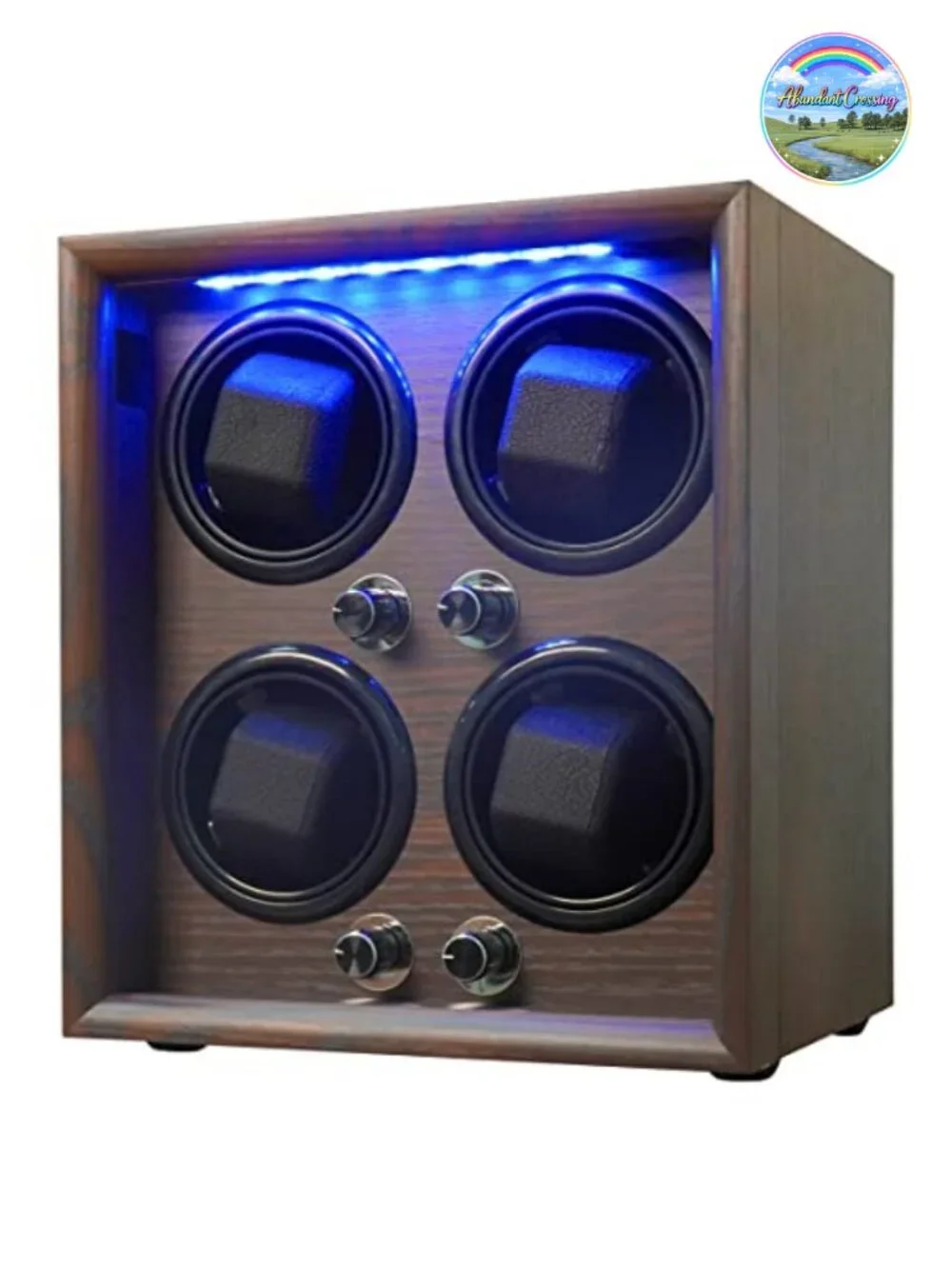 Watch Winder for 4 Automatic Watches, Rotating Watch Box with Wooden Exterior,